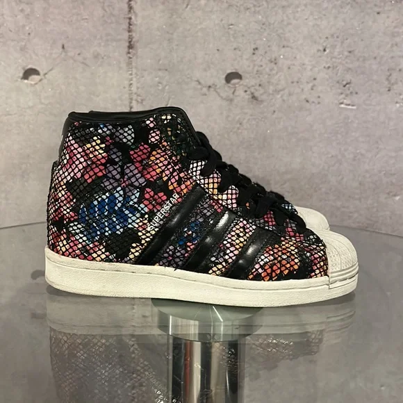 ADIDAS SUPERSTAR UP “Floral Twist” Lace Wedge Sneakers - FW3699 - Picture 2 of 7